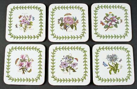 Botanic Garden Square Corkback Coaster - Set of 6