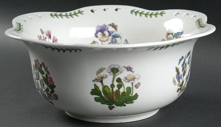 Botanic Garden 11" Large Pierced Salad Serving Bowl