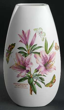 Botanic Garden 10" White Satin Tulip Vase