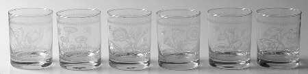 Botanic Garden (Set of 6 Motifs) 8 Oz Glassware Etch Tumblers