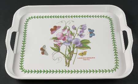 Botanic Garden 17" Rectangular Handled Serving Melamine Tray