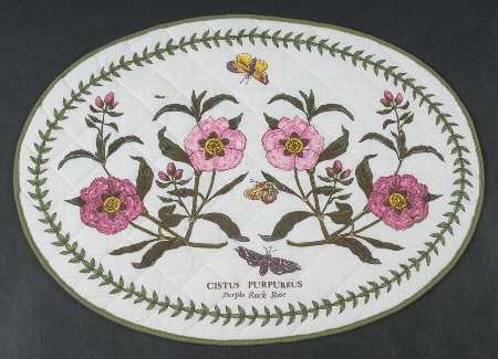 Botanic Garden Oval Cloth Quilted Placemat
