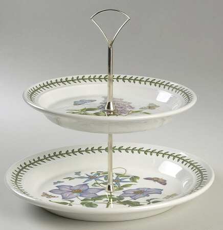 Botanic Garden 2 Tiered Serving Tray (Dinner & Salad Plate) by Portmeirion