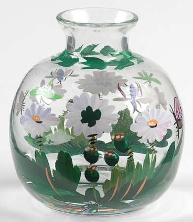 Botanic Garden 3" Mini Glass Handpainted Vase