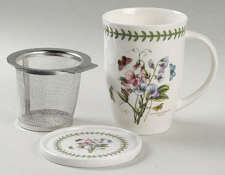 Botanic Garden Tisanieres Set-Mug, Metal Filter, & Coaster