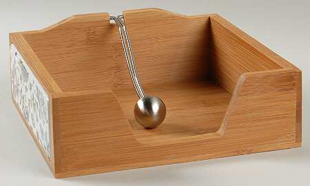 Botanic Garden 7" Bamboo Dinner Napkin Holder with Weight