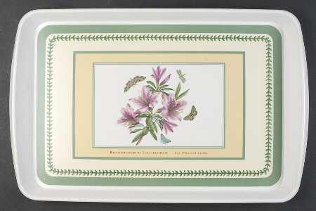 Botanic Garden 23" Rectangular Handled Serving Melamine Tray