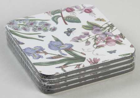 Botanic Garden Square Corkback Coaster - Set of 4 Motif 79