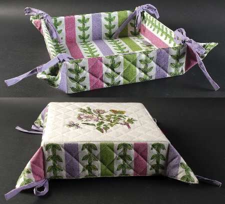 Botanic Garden 10" Square Cloth Bread Basket