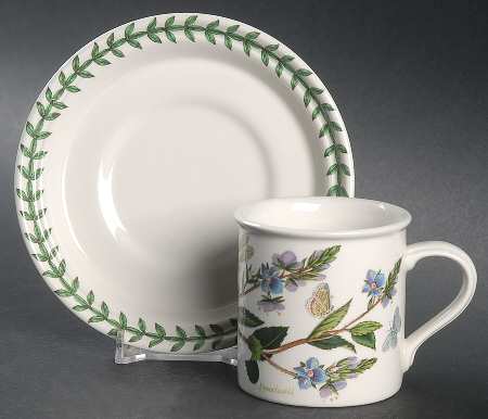 Botanic Garden Flat Demitasse Cup & Saucer Set