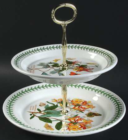 Botanic Garden 2 Tiered Serving Tray (Dinner & Salad Plate) by Portmeirion