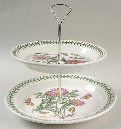 Botanic Garden 2 Tiered Serving Tray (Dinner & Salad Plate)