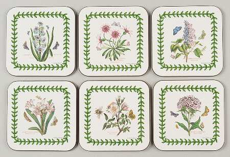Botanic Garden Square Corkback Coaster - Set of 6