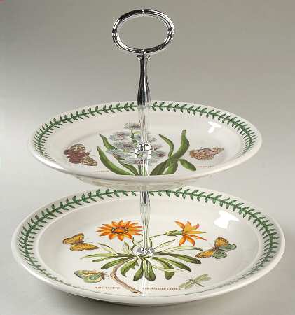 Botanic Garden 2 Tiered Serving Tray (Dinner & Salad Plate)