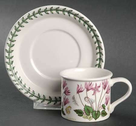 Botanic Garden Flat Demitasse Cup & Saucer Set