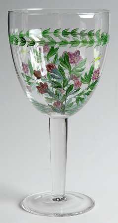 Botanic Garden 18 Oz Handpainted Glassware Goblet