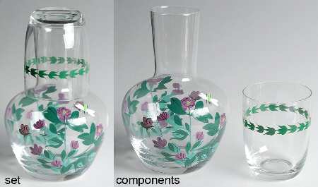 Botanic Garden 2 Pc Glass Night Set Handpainted