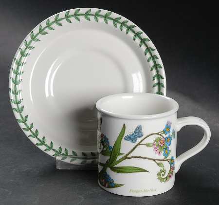 Botanic Garden Flat Demitasse Cup & Saucer Set