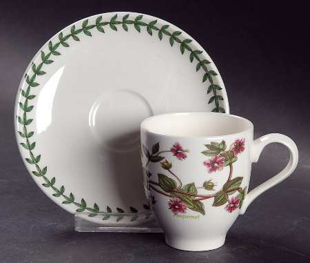 Botanic Garden Footed Demitasse Cup & Saucer Set