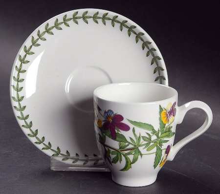 Botanic Garden Footed Demitasse Cup & Saucer Set