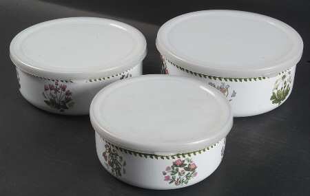 Botanic Garden 3 Pc Metal Bowl W/Plastclid (5 3/4",6 5/8",7 1/4")
