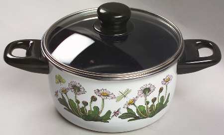 Botanic Garden 2 Qt Covered Metal Casserole W/Glass Lid