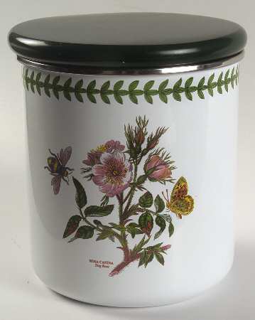 Botanic Garden Medium Metal Canister & Wood Lid