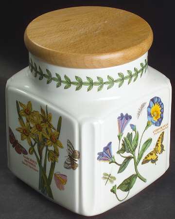 Botanic Garden Large Square Canister & Wood Lid
