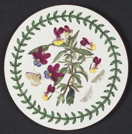 Botanic Garden Round Coaster Cork Back W/Thick Laurel Border