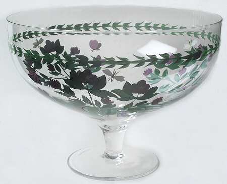 Botanic Garden Hand Painted Glass Comport