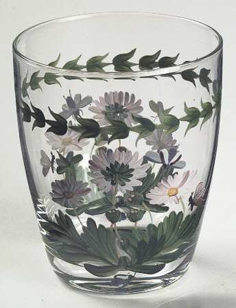 Botanic Garden 14 Oz Handpainted Glassware Double Old Fashioned