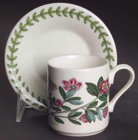 Botanic Garden Can Shape Demitasse Cup and Saucer Set