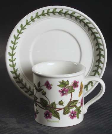 Botanic Garden Flat Demitasse Cup & Saucer Set