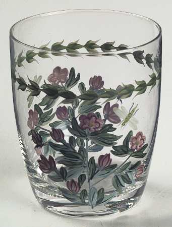 Botanic Garden 14 Oz Handpainted Glassware Double Old Fashioned