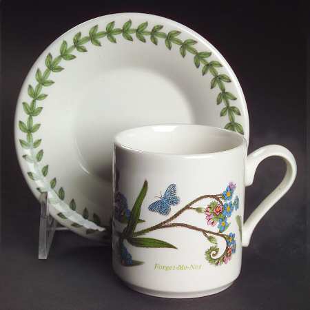 Botanic Garden Can Shape Demitasse Cup and Saucer Set