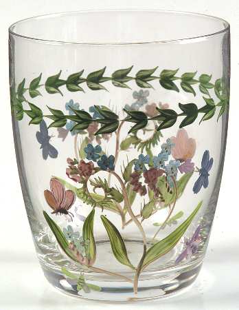 Botanic Garden 14 Oz Handpainted Glassware Double Old Fashioned