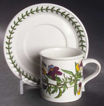 Botanic Garden Flat Demitasse Cup & Saucer Set