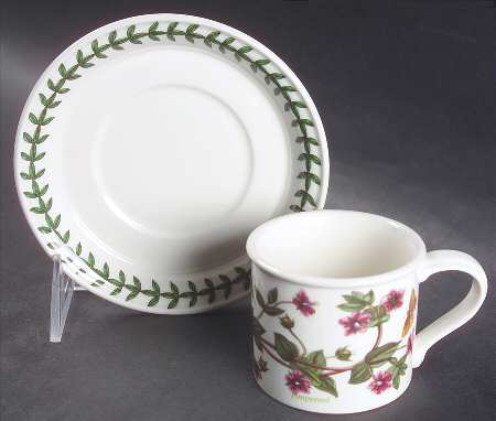 Botanic Garden Flat Demitasse Cup & Saucer Set