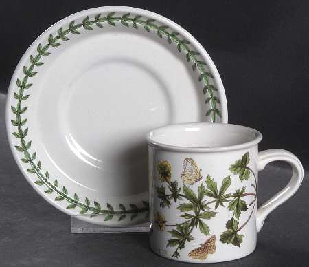 Botanic Garden Flat Demitasse Cup & Saucer Set