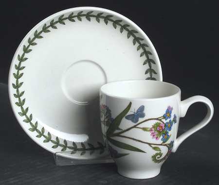 Botanic Garden Footed Demitasse Cup & Saucer Set