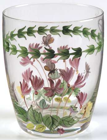 Botanic Garden 14 Oz Handpainted Glassware Double Old Fashioned