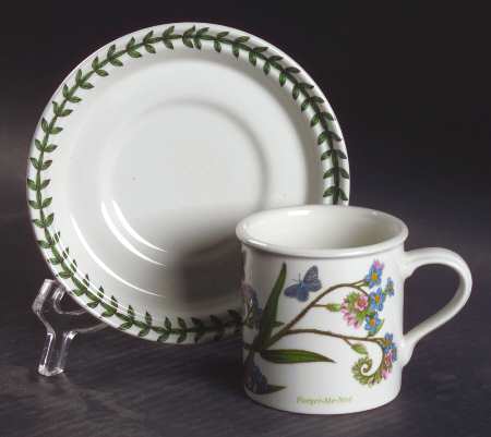 Botanic Garden Flat Demitasse Cup & Saucer Set