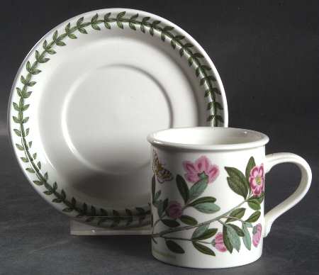 Botanic Garden Flat Demitasse Cup & Saucer Set