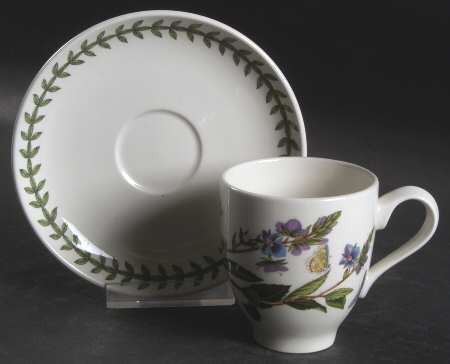 Botanic Garden Footed Demitasse Cup & Saucer Set