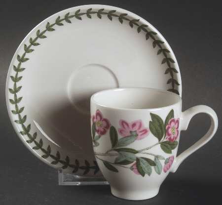 Botanic Garden Footed Demitasse Cup & Saucer Set