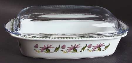 Botanic Garden 3 Qt Oblong Covered Casserole & Glass Lid