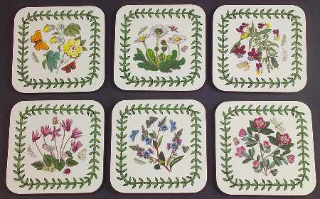 Botanic Garden Square Corkback Coaster - Set of 6