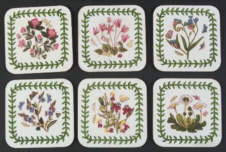 Botanic Garden Square Corkback Coaster - Set of 6
