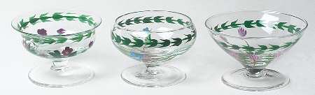 Botanic Garden Hand Painted Glass Mini Comports(Set of 3)