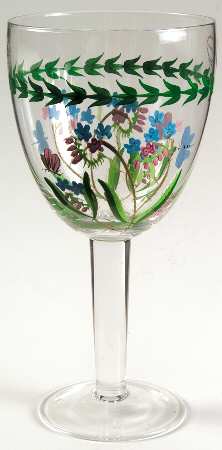 Botanic Garden 18 Oz Handpainted Glassware Goblet